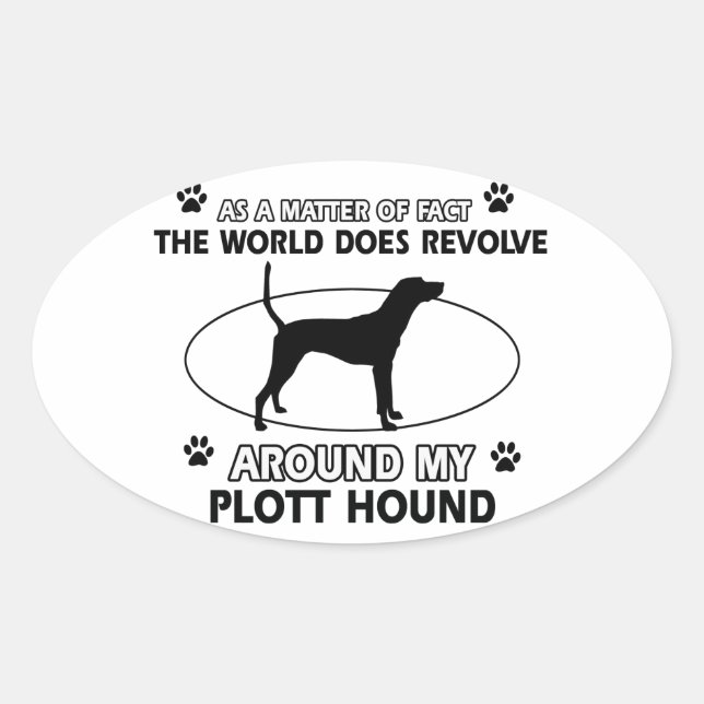 Funny PLOTT HOUND Designs Ovaler Aufkleber (Vorderseite)
