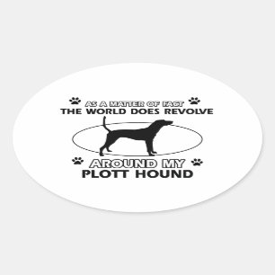 Funny PLOTT HOUND Designs Ovaler Aufkleber
