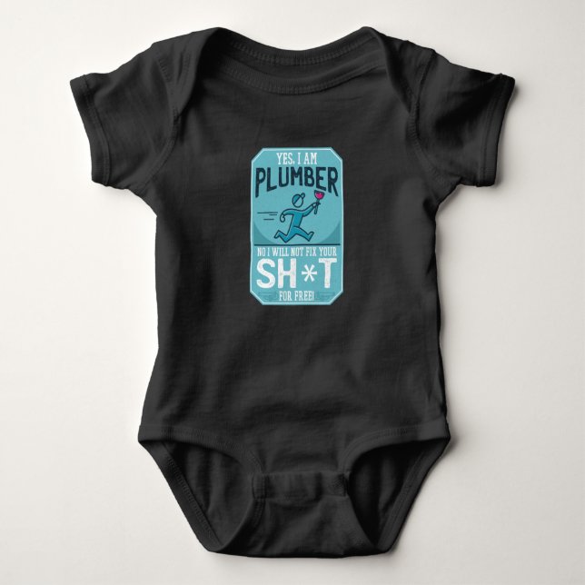 Funny Plumber Baby Strampler (Vorderseite)