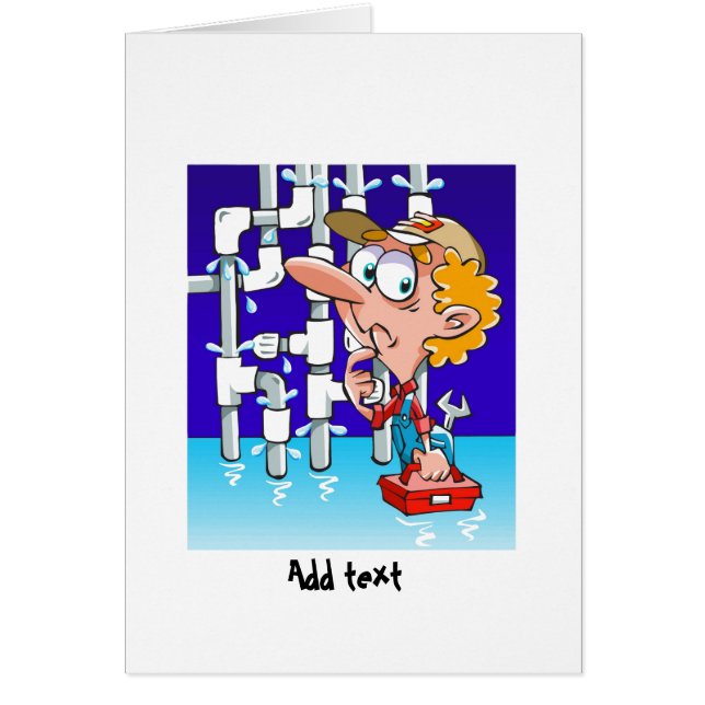 Funny Plumber Cartoon personalisiert (Vorne)