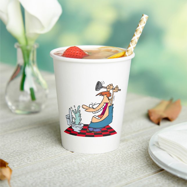 Funny Plumber entsperrt Toilette Pappbecher (Von Creator hochgeladen)