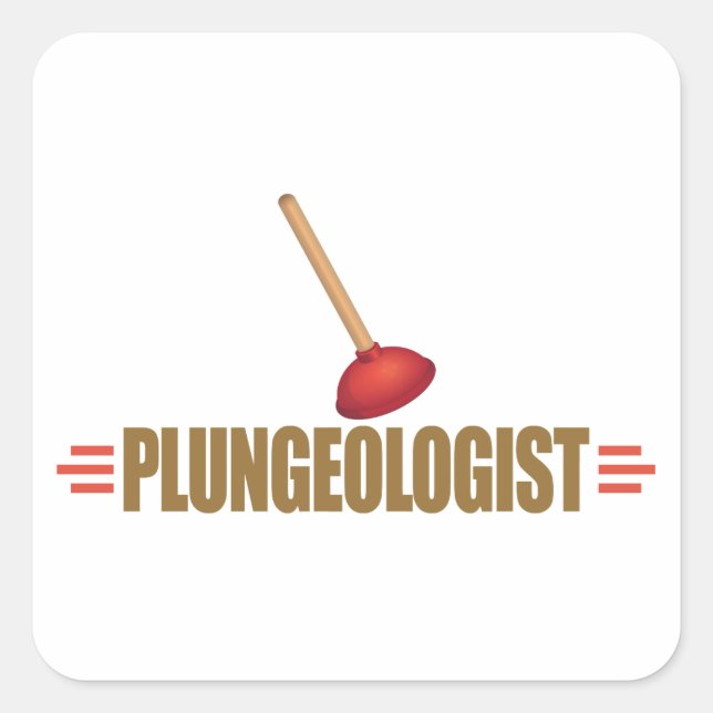 Funny Plumber Quadratischer Aufkleber (Vorderseite)