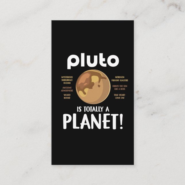 Funny Pluto Planet Facts Science Astronomie Spaß Visitenkarte (Vorderseite)