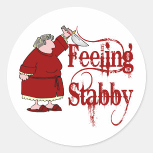 Funny PMS Stabby Runder Aufkleber