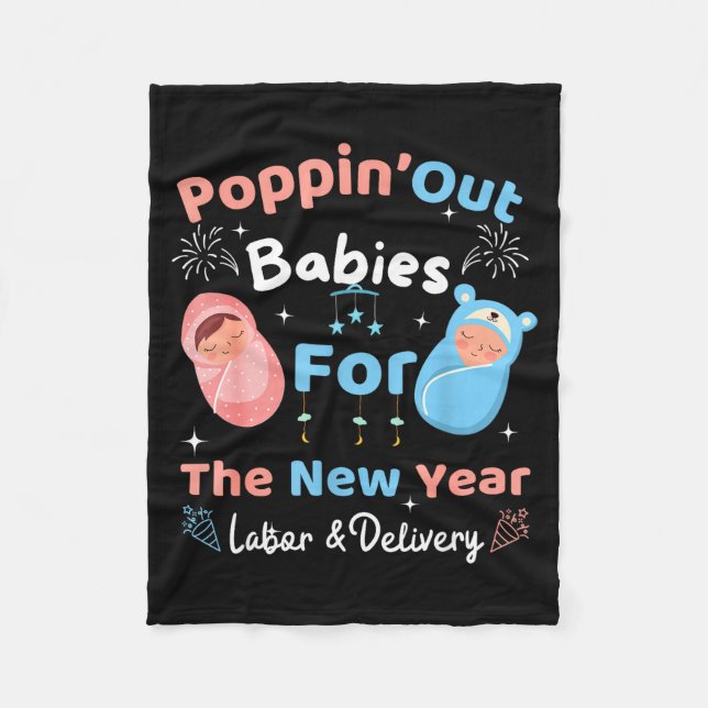 Funny Pn' Out Babies For The New Year Labor &amp;  Fleecedecke (Vorderseite)