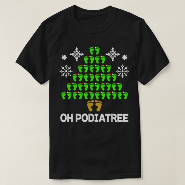Funny Podiatry Christmas Tree Foot Podiatrist Idee T-Shirt (Design vorne)