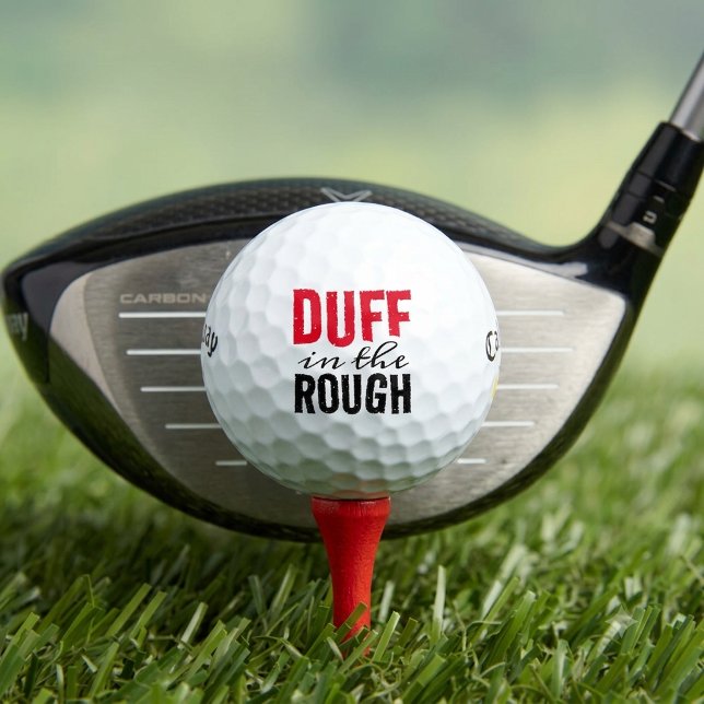 Funny Poetic Duff im Rough Golfball (Funny Duff in the Rough Golf Ball Cover Photo)