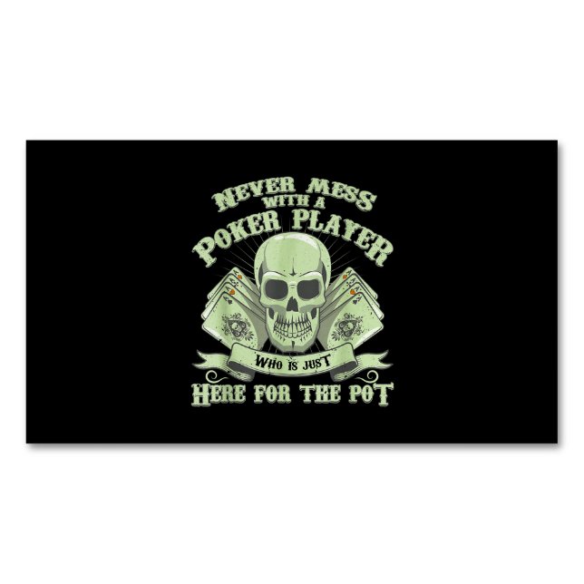 Funny Poker | Nie mit dem Poker-Player durchstöber Magnetische Visitenkarte (Vorderseite)