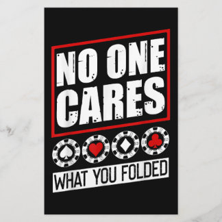 Funny Poker | Niemand kümmert sich darum, was Sie  Briefpapier