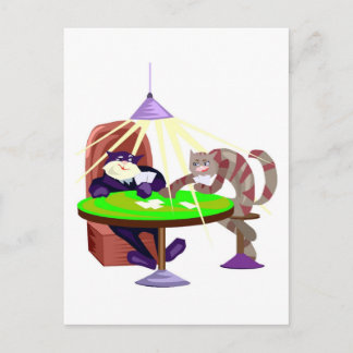 Funny Poker Night Cats Postkarte