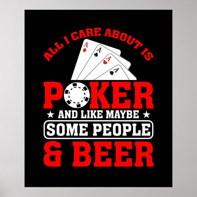 Funny Poker People Bierkunst Poster (Vorne)