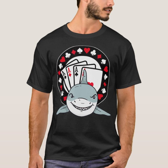 Funny Poker Shark Teas Holdem Lucky Poker  T-Shirt (Vorderseite)
