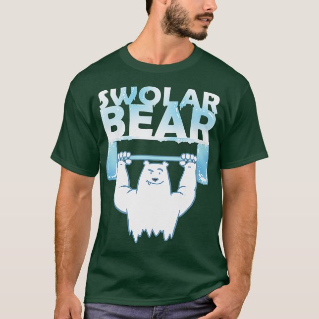 Funny Polar Bear Swolar Bär Lifting Tshirt (Vorderseite)