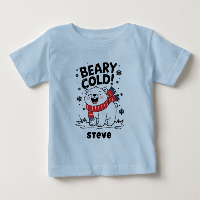 Funny Polar Beary Cold Weihnachten Baby T-shirt (Vorderseite)