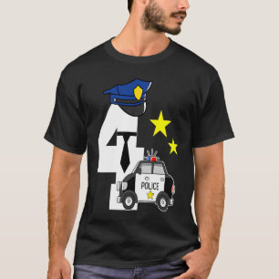 Funny Police 4 Jahre Niedlicher Polizeiwagen Lover T-Shirt
