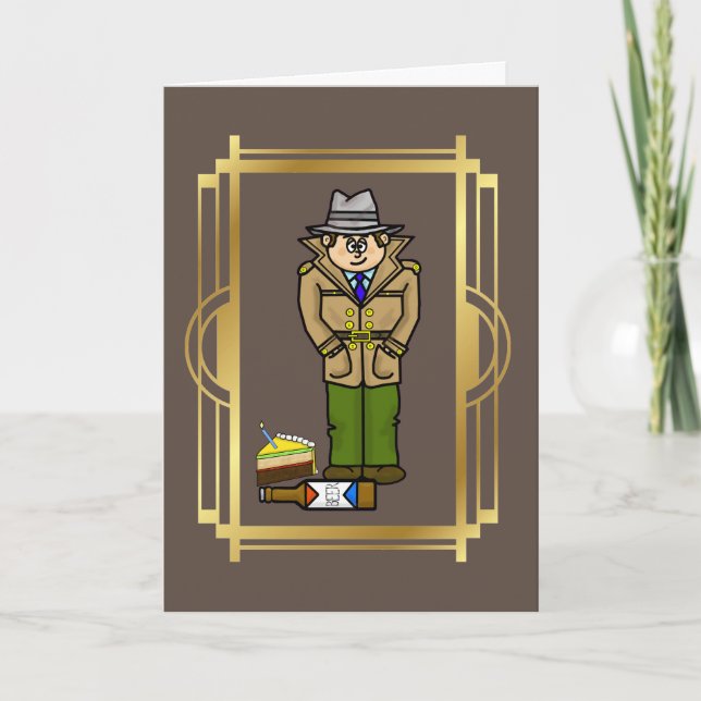 Funny Police Detective Birthday Card Karte (Vorderseite)