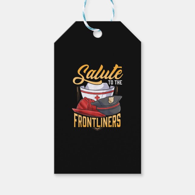 Funny Police Firefighter Frontliner Nurse Geschenk Geschenkanhänger (Vorderseite)