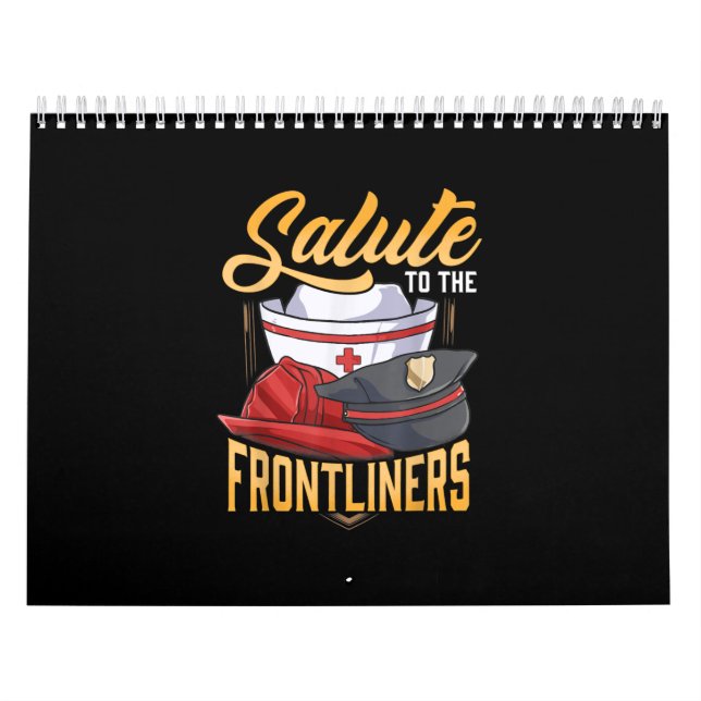 Funny Police Firefighter Frontliner Nurse Geschenk Kalender (Titelbild)