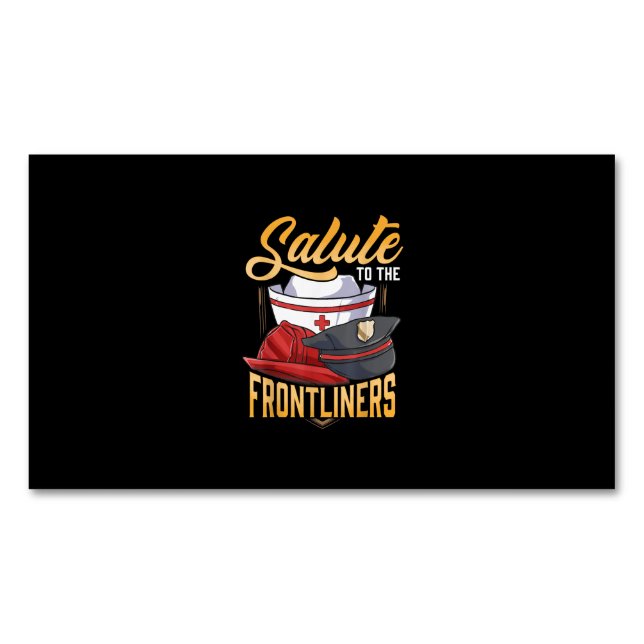 Funny Police Firefighter Frontliner Nurse Geschenk Magnetische Visitenkarte (Vorderseite)