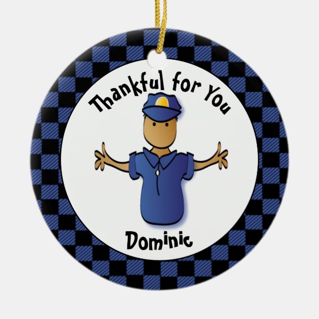 Funny Police Gift - Proud Police Officer Danke Keramik Ornament (Vorne)