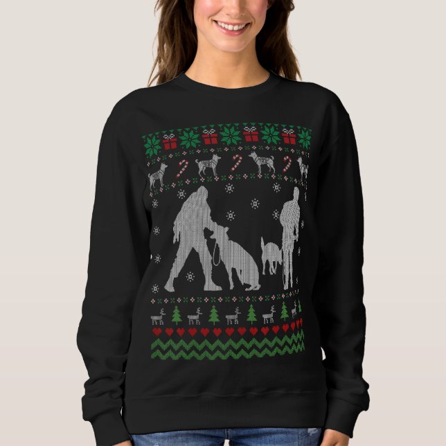 Funny Police K9 Hund Ugly Weihnachtssüßer Sweatshirt (Vorderseite)