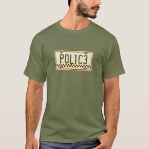 Funny Police Officer Autopaplate Grafik T-Shirt