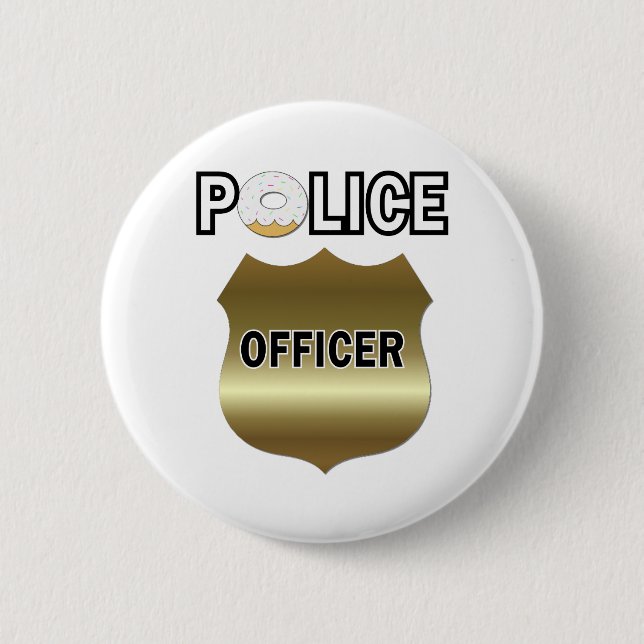 Funny Police Officer Gips Button (Vorderseite)