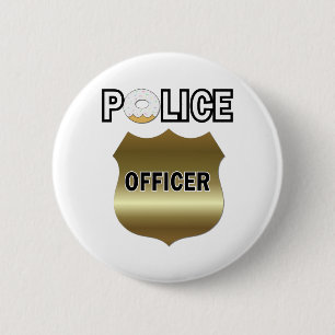 Funny Police Officer Gips Button
