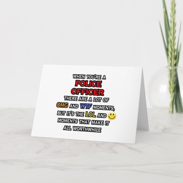 Funny Police Officer ... OMG WTLOL Karte (Vorderseite)