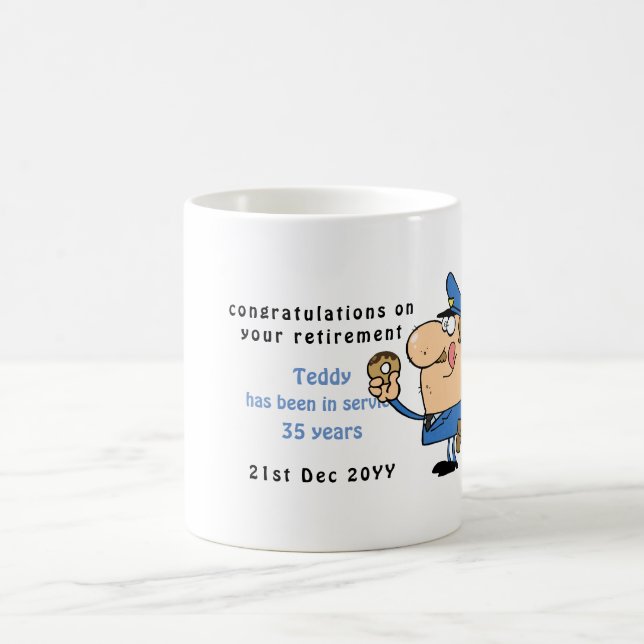 Funny Police Officers Retirement Tasse Personalisi (Mittel)
