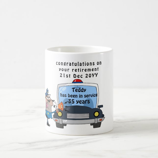 Funny Police Officers Retirement Tasse Personalisi (Mittel)