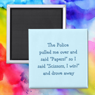 Funny Police Rock Paper Scisser Kühlschrankmagnet Magnet