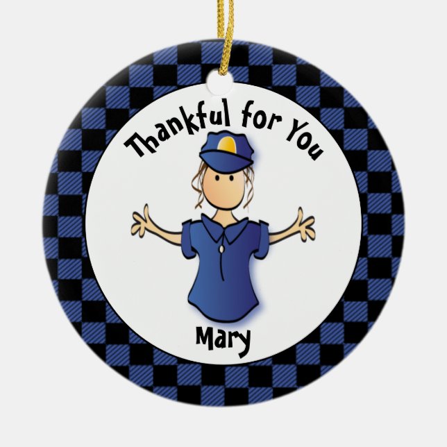 Funny Policewoman Gift - Funny Police Officer Idee Keramik Ornament (Vorne)