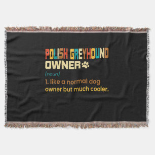 Funny Polish Greyhound Vintage Retro Dog Mom Dad G Decke