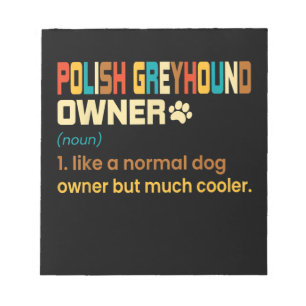 Funny Polish Greyhound Vintage Retro Dog Mom Dad G Notizblock