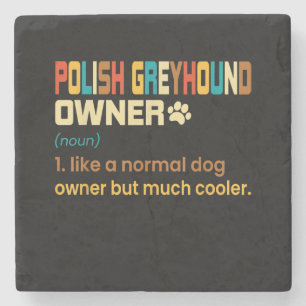 Funny Polish Greyhound Vintage Retro Dog Mom Dad G Steinuntersetzer