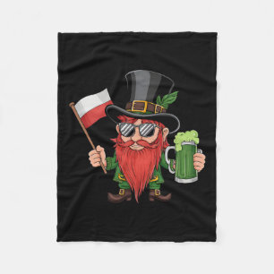 Funny Polish St. Patrick's Day Polen Flagge Fleecedecke