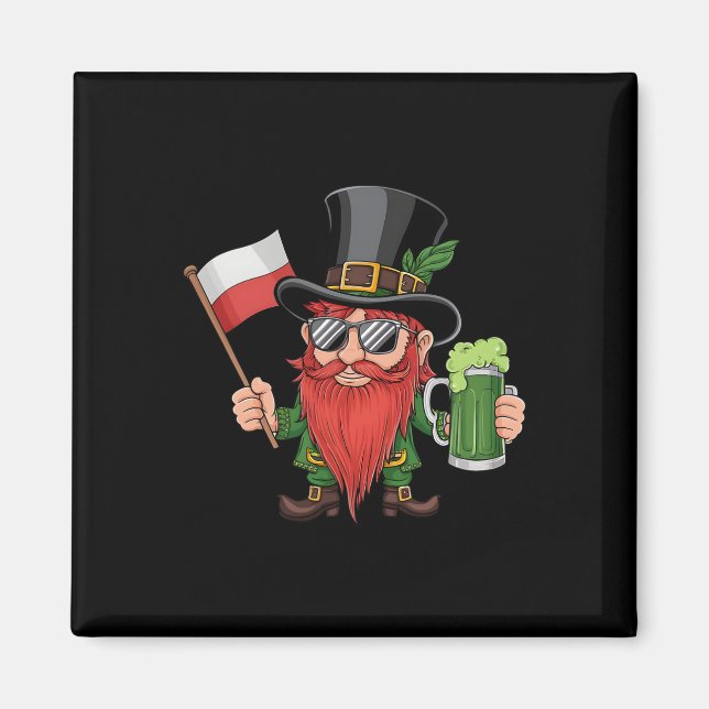 Funny Polish St. Patrick's Day Polen Flagge Magnet (Vorne)