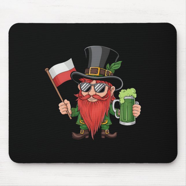 Funny Polish St. Patrick's Day Polen Flagge Mousepad (Vorne)