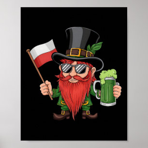 Funny Polish St. Patrick's Day Polen Flagge Poster
