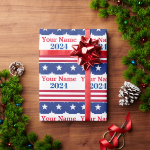 Funny Political 2024 American Flag Patriotic Geschenkpapier