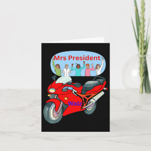 Funny Political Biker Life Frau Präsidentin Motorc Karte