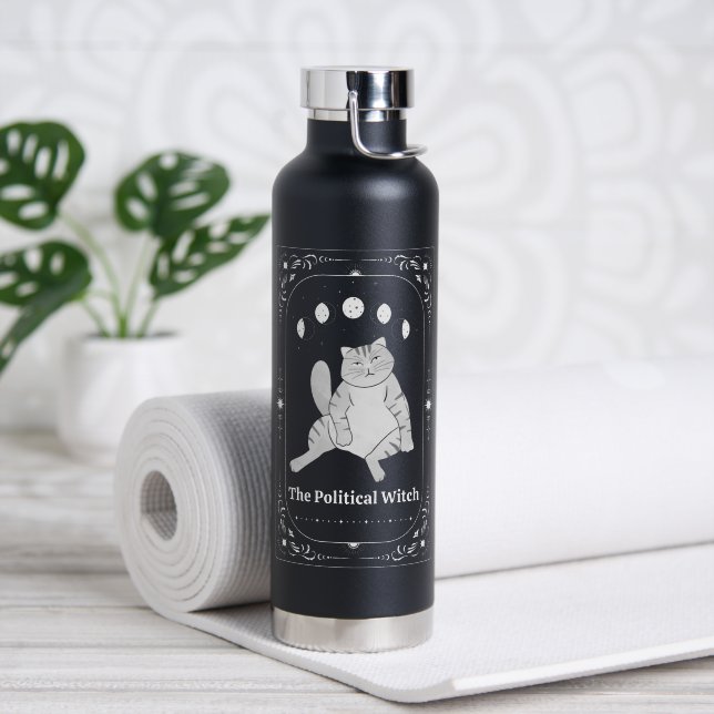Funny Political Cat Feminist Gift Liberal Democrat Trinkflasche (Yoga (gedreht))
