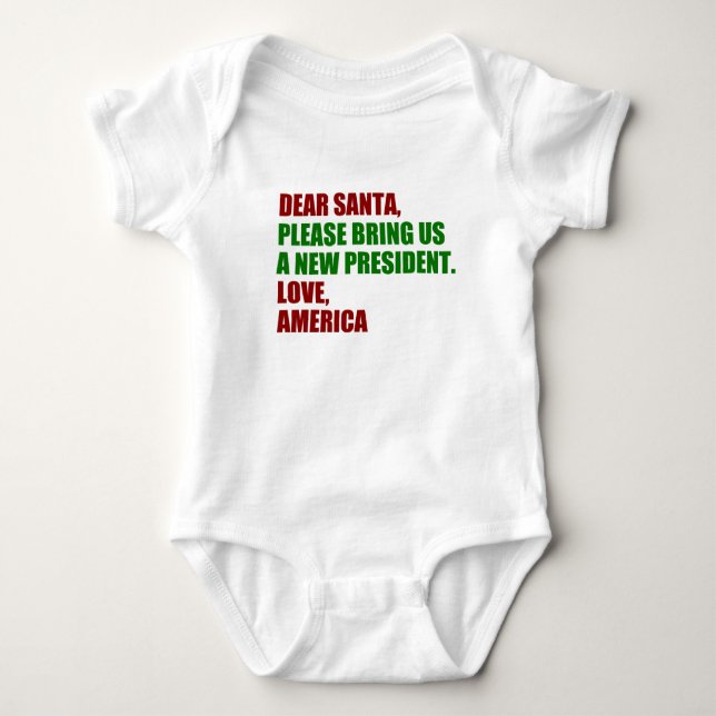 Funny Political Christmas Lieber Santa Niedlich Baby Strampler (Vorderseite)