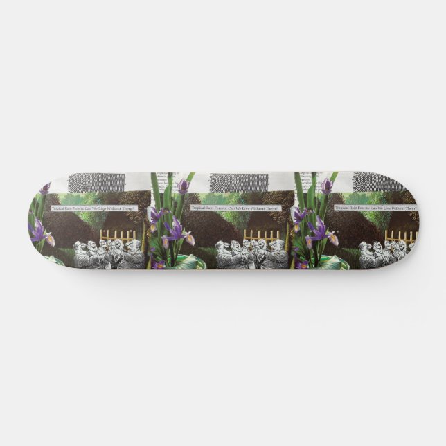 Funny Political Joest Forest Climate Change Satire Skateboard (Horizontal)