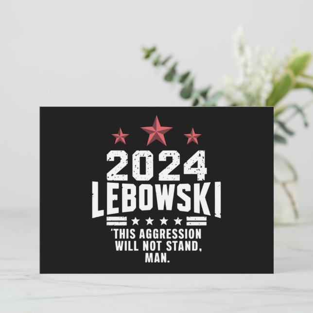 Funny Political Lebowski Wahl 2024 Einladung (Stehend Vorderseite)