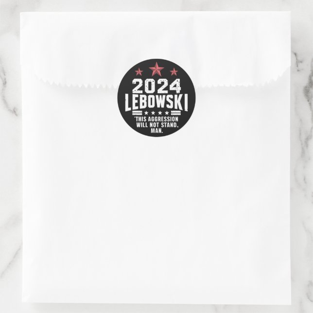 Funny Political Lebowski Wahl 2024 Runder Aufkleber (Tasche)