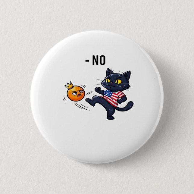 Funny Political Meme No Cat Button (Vorderseite)