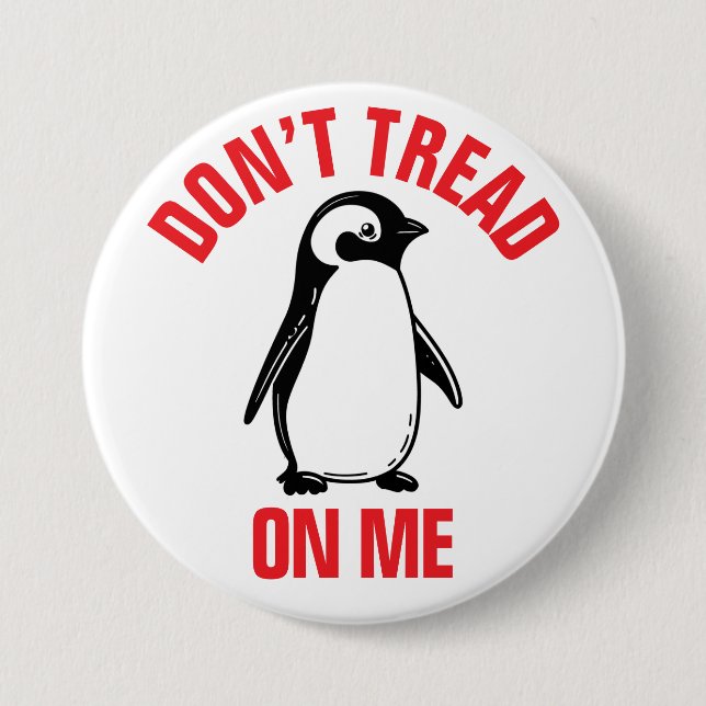 Funny Political Meme Penguin Tariff Button (Vorderseite)