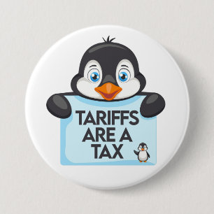 Funny Political Meme Penguin Tariff Button